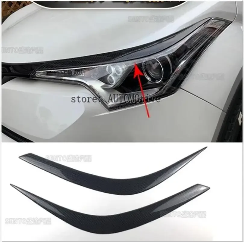 Headlight Eyebrow Trim 2015 -2022  For Toyota CHR C-HR Car Front Head Lamp Light Cover Sticker Brow Headlamp Eyelid