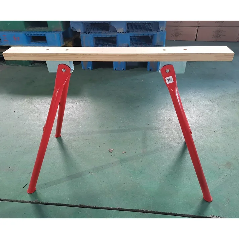 New Heavy Duty Folding Metal Sawhorse Easy To Operate Woodworking Workbench Applications Wide Range of Applications