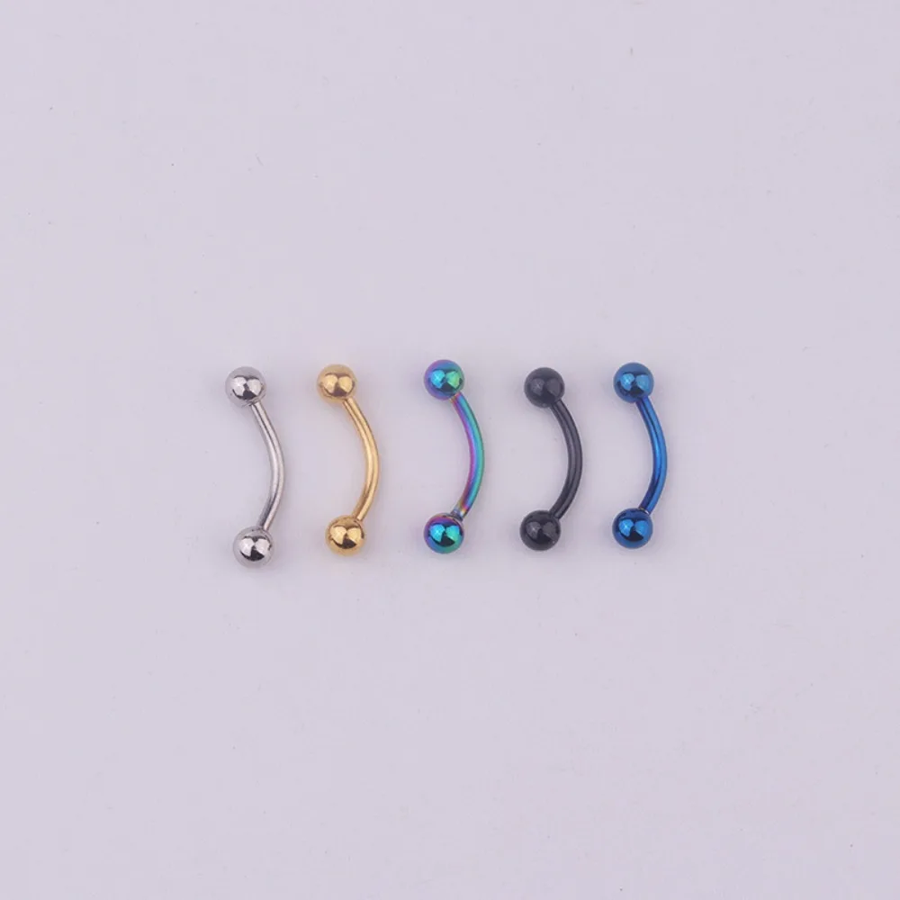 Body Decoration On Mouth Body Jewelry Curved Stainless Steel Barbell Zirconia Lip Clip Eyebrow nail Non-piercing Lip Clip Cuff