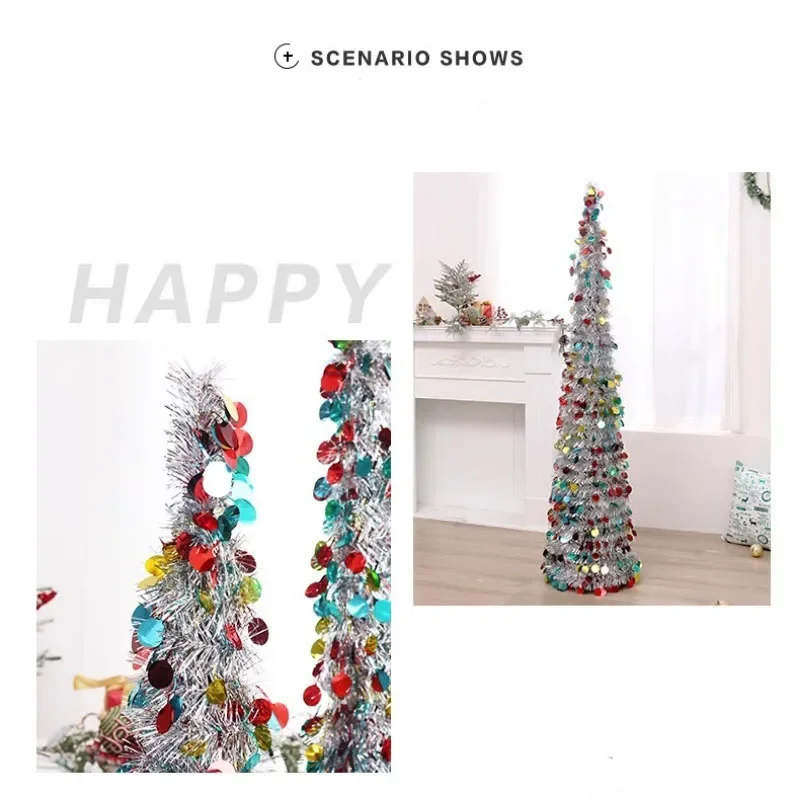 150CM retrattile pieghevole Pop-up albero di natale decorazione natalizia decorazione festiva decorazione natalizia ornamento