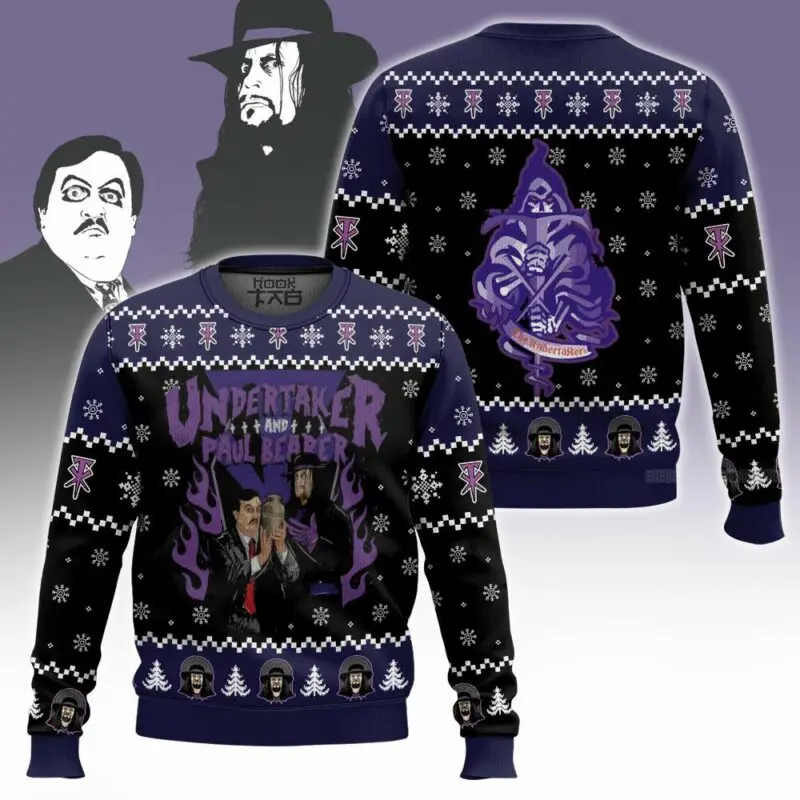 

The Undertaker Ugly Sweater Funny Holiday Party Pullover Warm Cozy Plus Size Xmas Jumper for Men Family Christmas Gift 2026