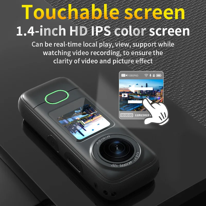 Anti Shake Driving Recorder Camera Pocket Thumb Sports Camera Waterproof Touch Screen 4K Video HD Lens