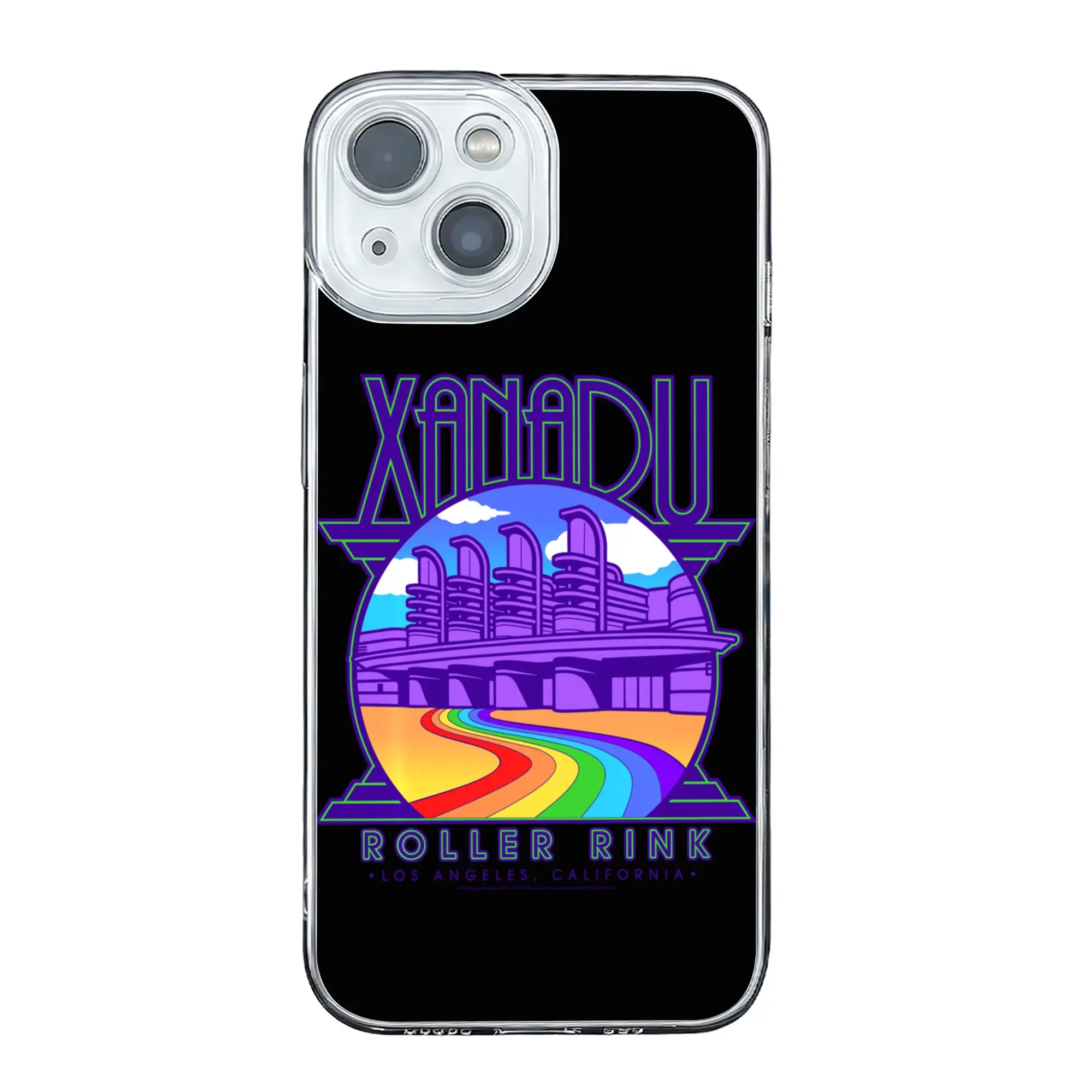 Funda Protectora para Teléfono con Logotipo Arcoíris de Olivia Newton John Xanadu Roller Rink, Anticolisión, para iPhone 17 16 15 14 13 12 11 Pro Max