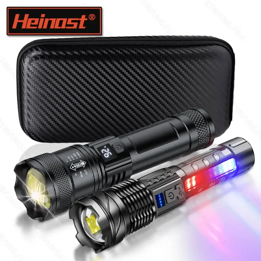 Rechargeable LED Flashlight Zoomable Torch Light w/  Multi Modes Waterproof High Power Handheld Lantern for Outdoor Job Camping