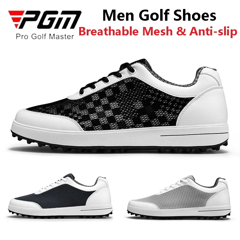 PGM 남성용 통기성 메쉬 골프 스니커즈, 경량 미끄럼 방지 스포츠 신발, 레이스업 소프트 캐주얼 트레이닝 스니커즈, 여름  Best5