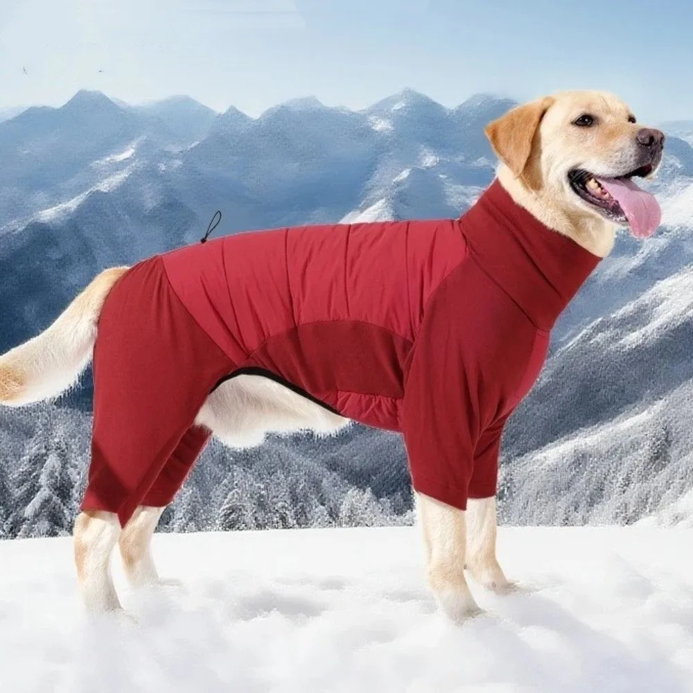 

High Collar Winter Pet Jumpsuit Waterproof Thickened Cotton Dog Soothing Clothes Windproof Warm Puppy Cotton Coat Cold Weather