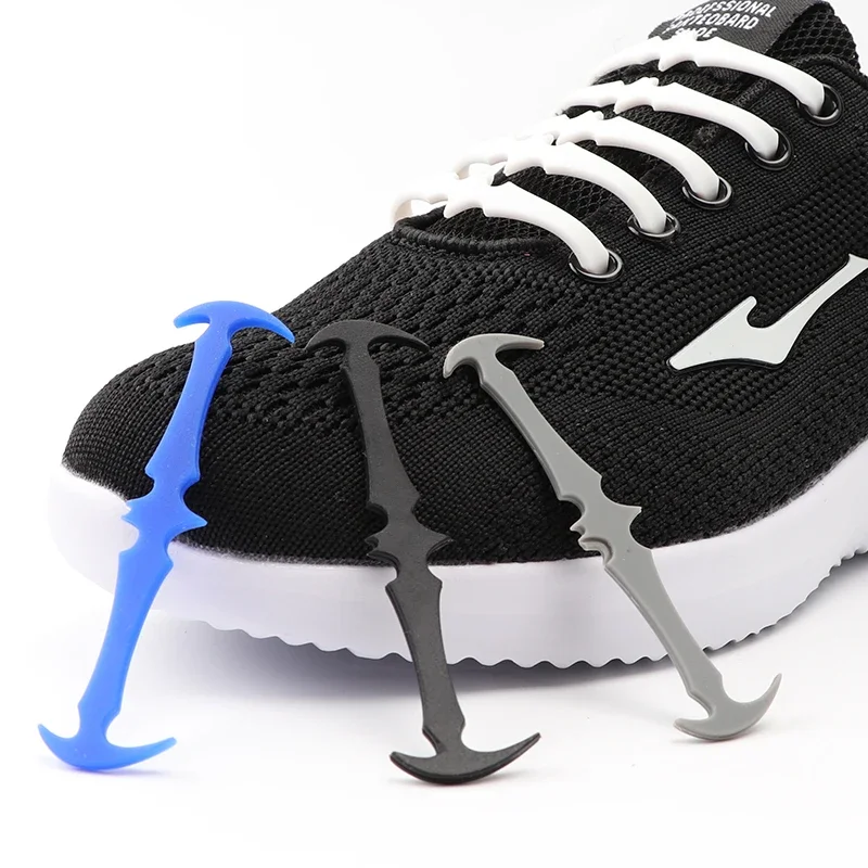 Neue 12 Stücke Fledermausform Silikon Elastische Schnürsenkel für Sneaker Keine Krawatte Schnürsenkel für Kinder Erwachsene Sportschuhe Gummi Schnürsenkel Zubehör