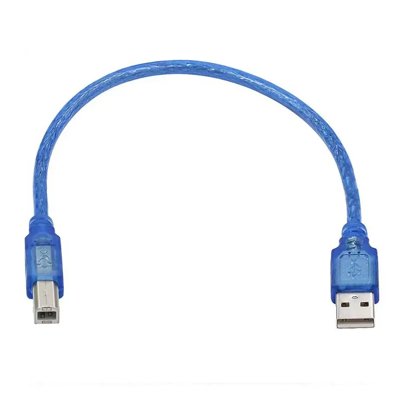 USB 2.0 Printer Cable Type A Male To Type B Male Dual Shielding High Speed Transparent 0.5m