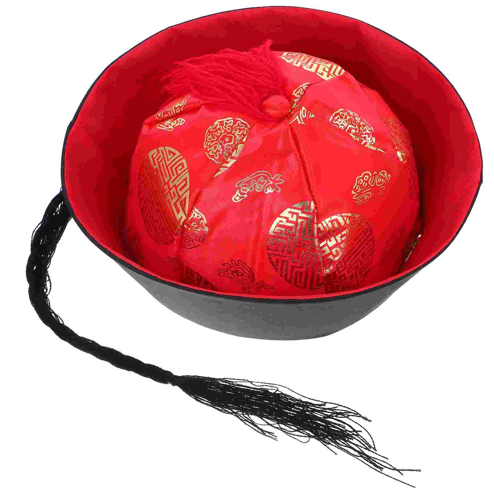 Ancient Palace Headdress Chinese Style Headgear Hooey Hats for Men Performance Prop Party Braid Costume Traditional