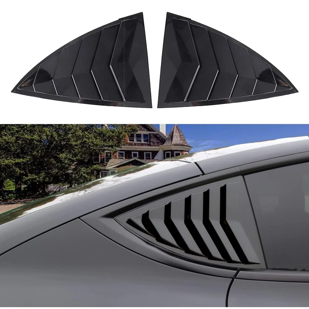 

Rear Side Window Cover Louver For Tesla Model Y Sport Style 2021-2025 Exterior Decoration Accessories Carbon Fiber Pattern
