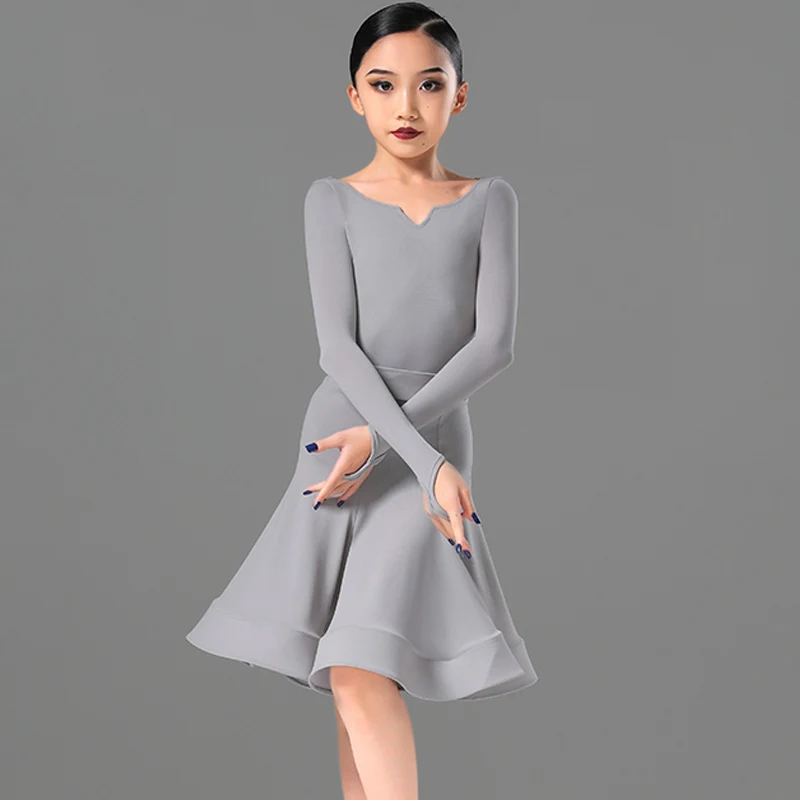 

Professional Latin Dance Competition Dress Girls Multi-Colors Performance Costume Long Sleeve ChaCha Dancing Clothes YS5120