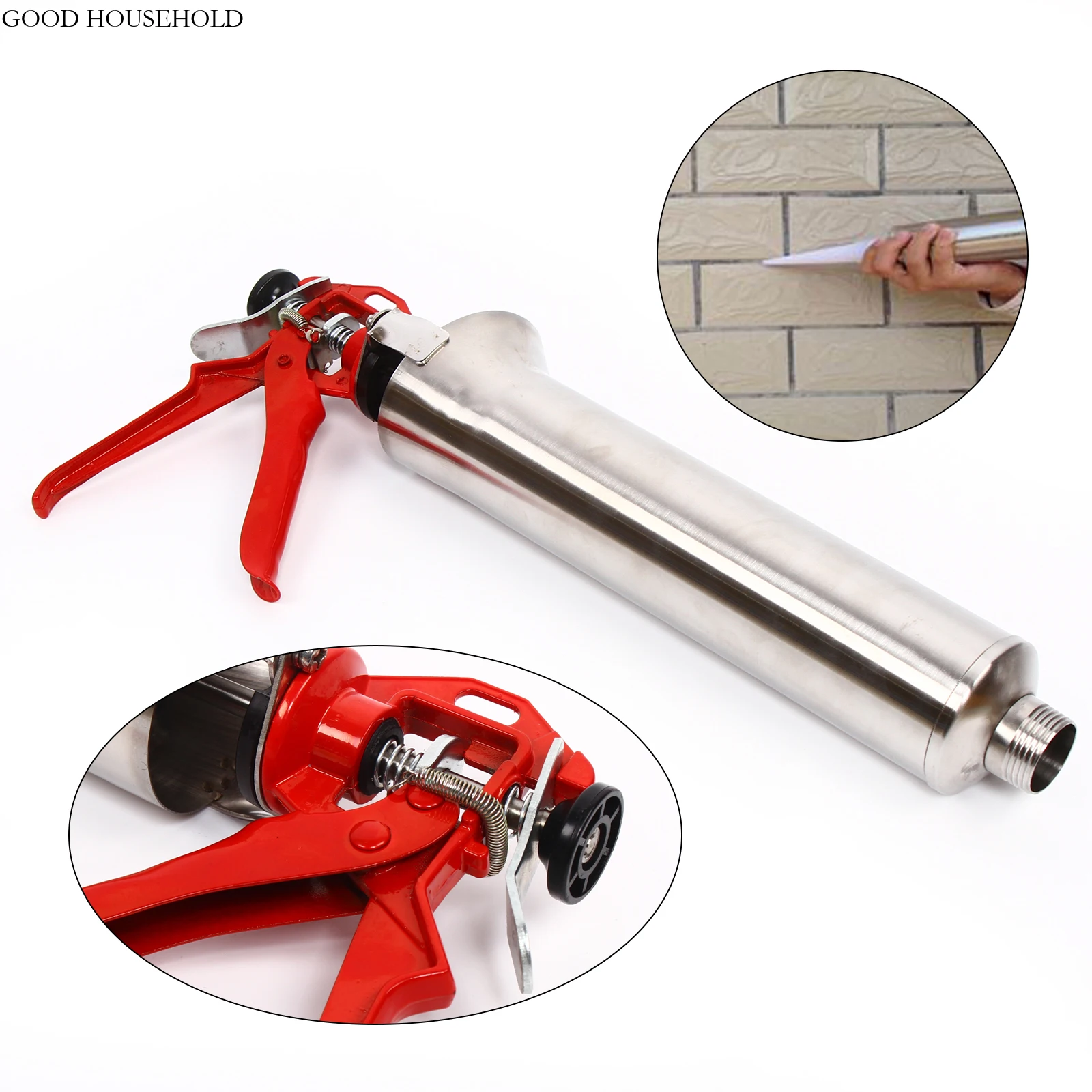 

Grouting Mortar Sprayer Applicator Tool Mortar Pointing Grouting Gun Cement Lime Wall Sewing Gun with 2 Plastic Nozzle