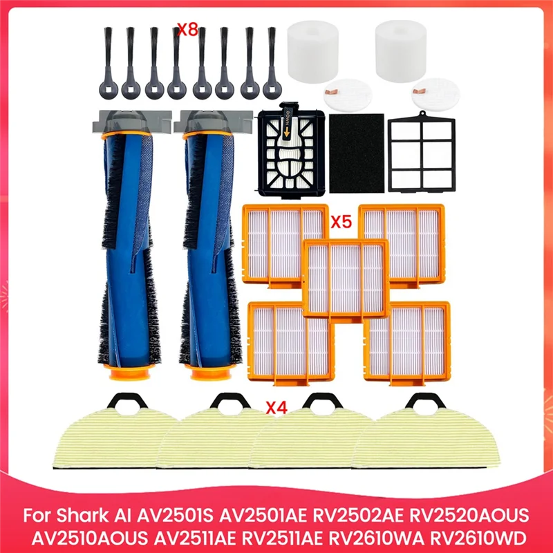 

A03F-основные щетки, роликовые пенопластовые фильтры для Shark AI AV2501S AV2501AE RV2502AE AV2510AOUS AV2511AE RV2610WA, детали для пылесоса