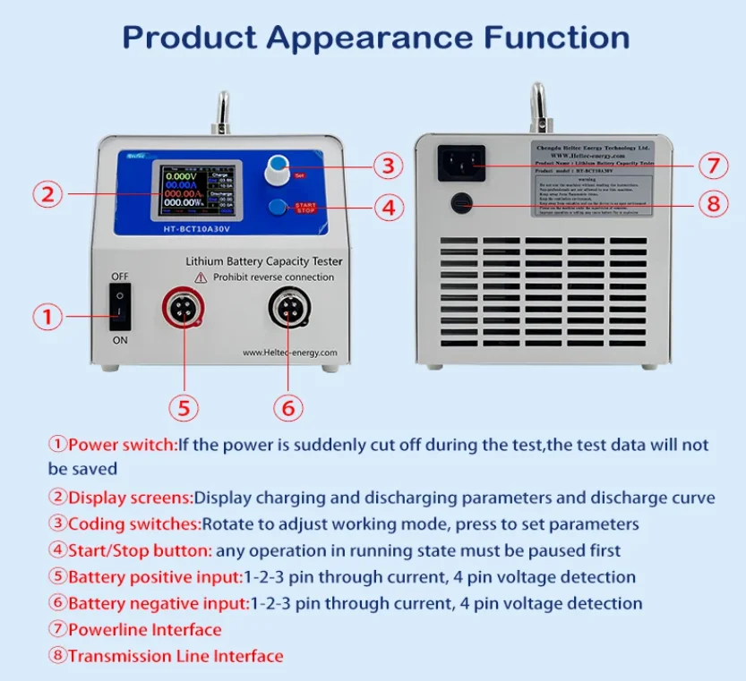 Heltec 10A 50A 5V 30V Battery Charge Discharge Controller Capacity Tester Load Tester for NCM/LiFePO4/NiMH/Lead-acid Battery