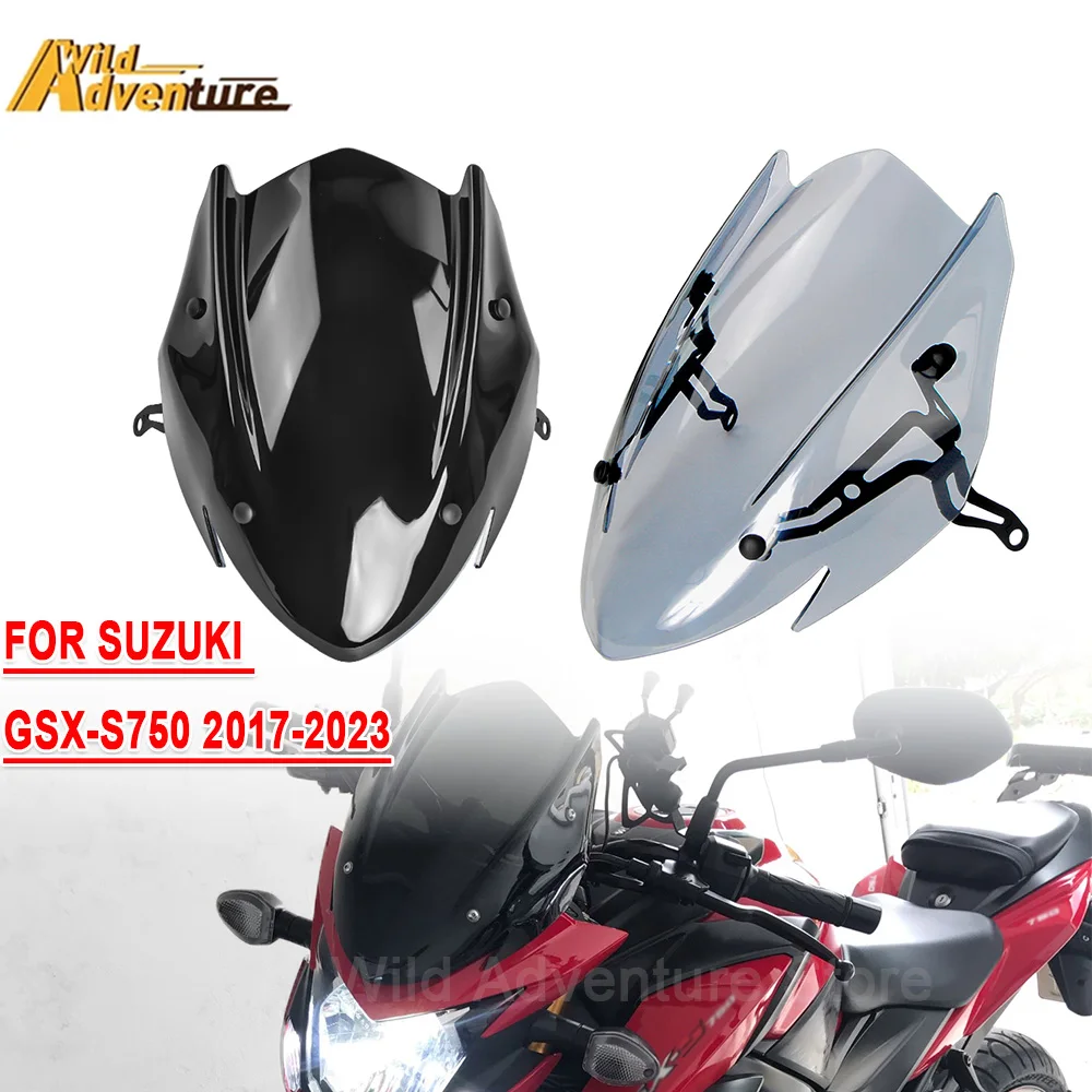 

GSXS750 Motorcycle Windscreen For Suzuki GSX-S750 GSXS 750 2017-2023 Sports Touring Windshield Visor Wind Deflector With Bracket