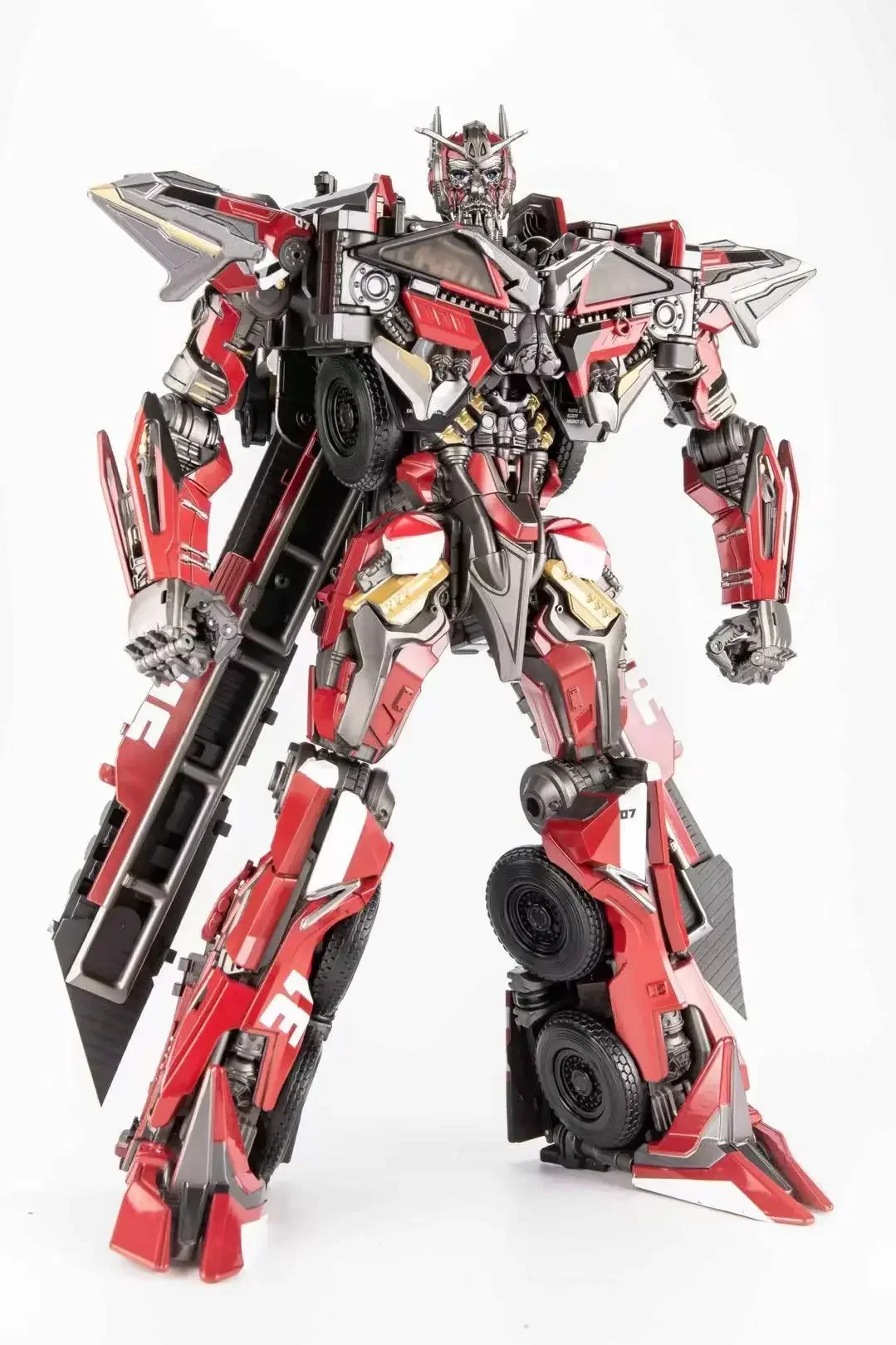 In Stock Transformers OV-01 Transformation Enlarged Alloy Version Ss Sentinel Prime  Model Figure Deformation Car Toy Gift