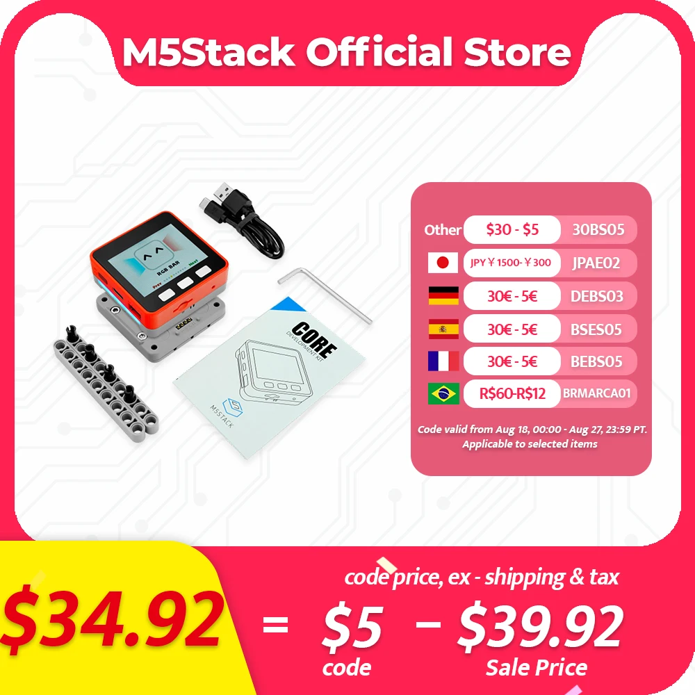 

Официальный комплект разработки FIRE IoT M5Stack (PSRAM) V2.7