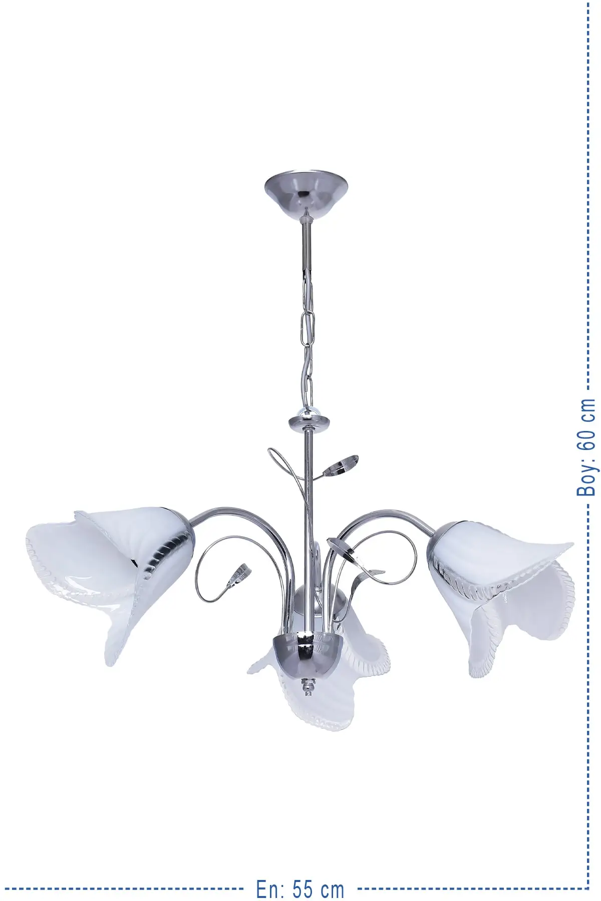 

DOLBOVI ayca 3-piece chrome pendant chandelier