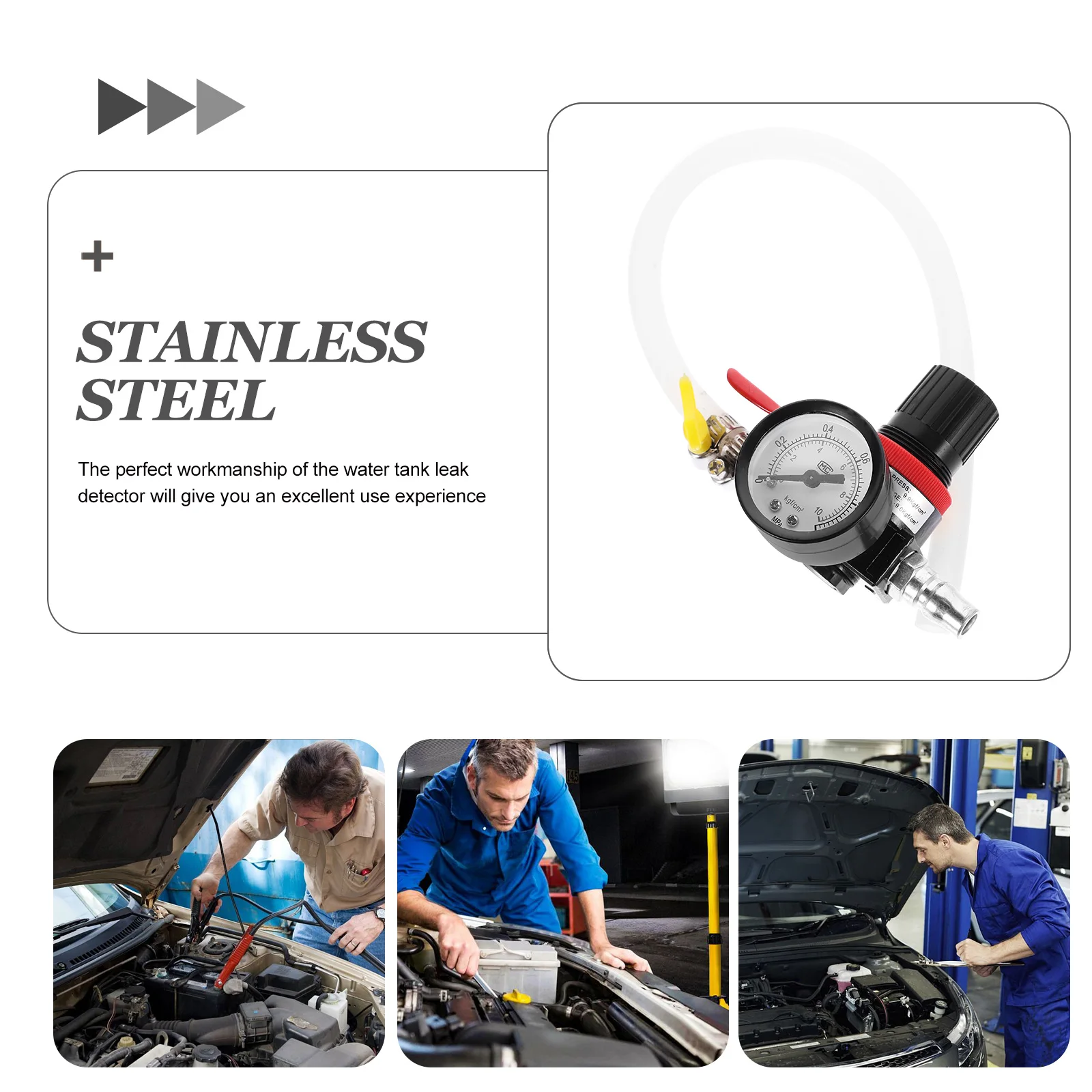 

Water Tank Leak Hose Compression Stainless Steel Pressurization Tool Diagnostic Tester Repair Kit Engine Useful