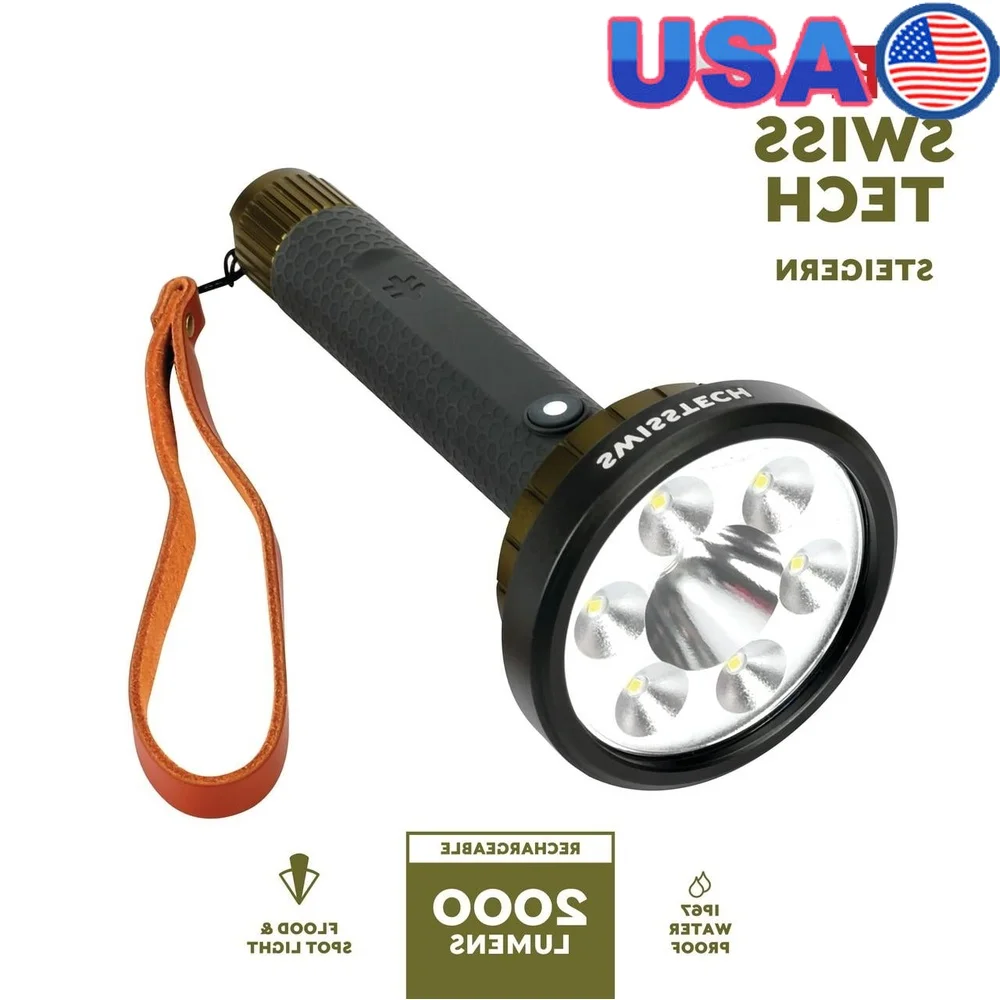 

2000 Lumen Rechargeable LED Flashlight Waterproof Digital Focus Portable Heavy Duty Aluminum Tactical Torch Outdoors Emergencies