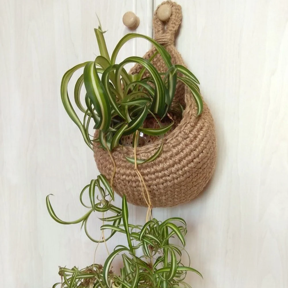 

Woven Rope Wall Hanging Basket Fruit Vegetable Storage Kitchen Wall Mount Decorative Hanging Basket Holder Fruit Hammock