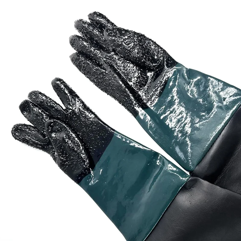 Blast Rubber Gloves For Sandblasting Sandblaster Sand Blast Cabinet Sandblasting Gloves Sandblaster Replacement Parts 23.6 Inch