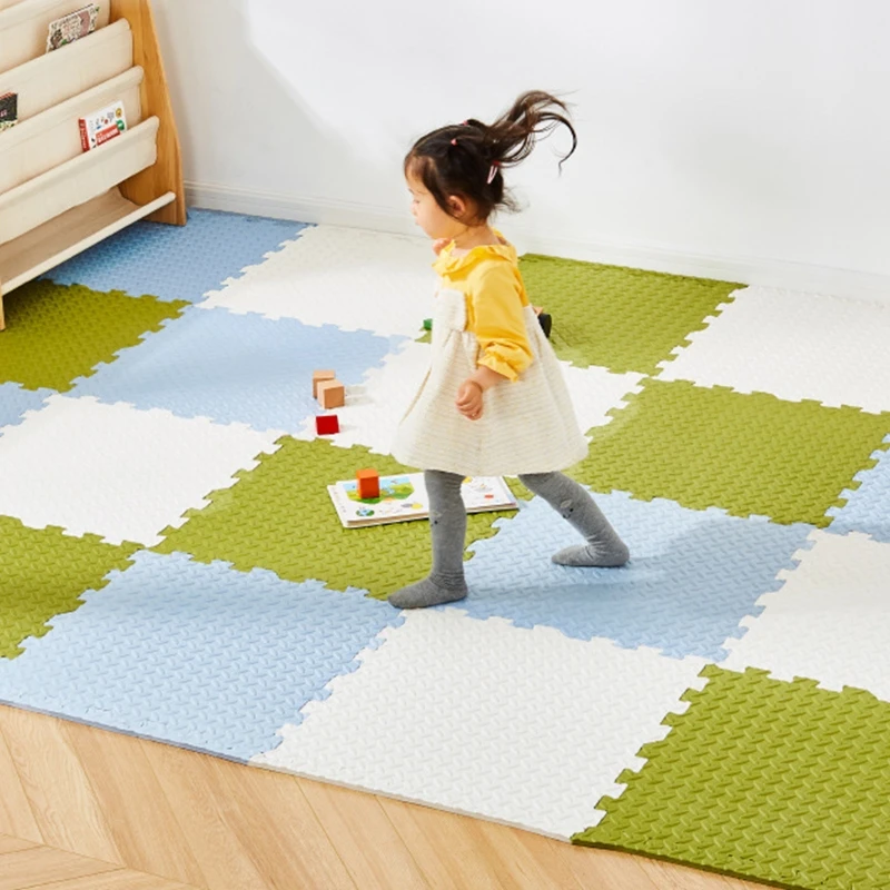 Textured Foam Mat with Leaf Grain, Puzzle Playmat, DIY Tiles