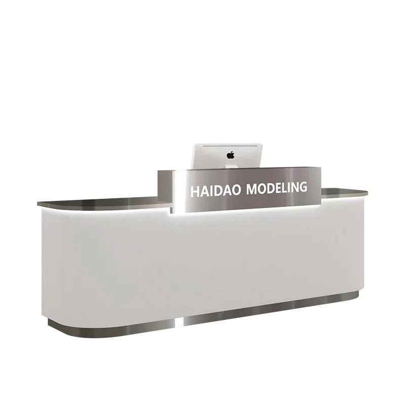 LMM Company Reception Counter Milk Tea Barber Shop Stainless Steel Bar Counter