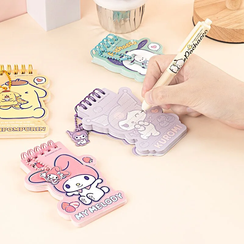 Sanrio Anime Kuromi Shaped Coil Cute Cartoon My Melody Pochacco Memo Kawaii Notebook Student School Supplies for Kids Xmas Gifts