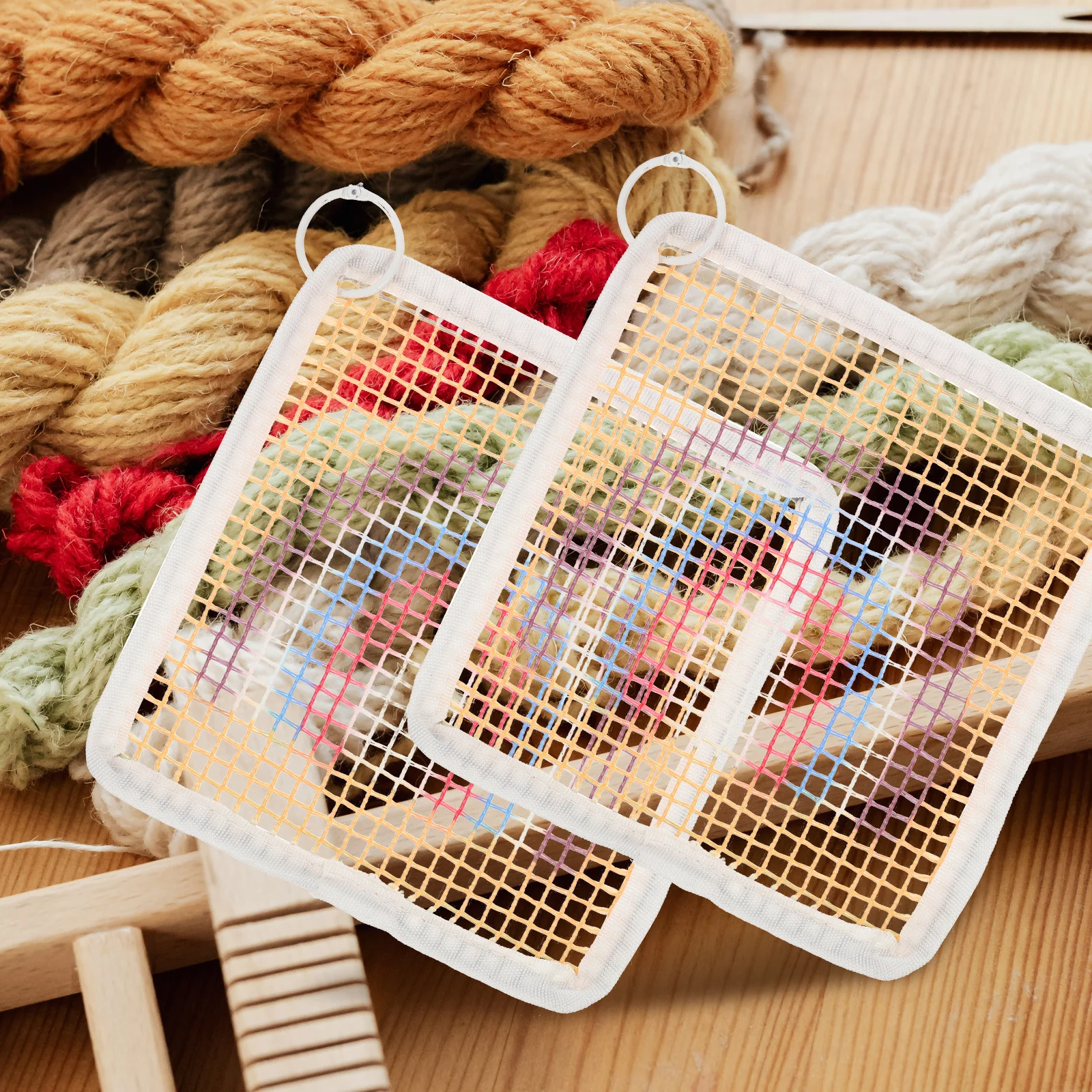 

1 set 1 Set Coaster Material Kit Diy Latch Hook Supplies For Handcraft Cup Mat Needlework Craft Latch Hook Coaster Kit Project