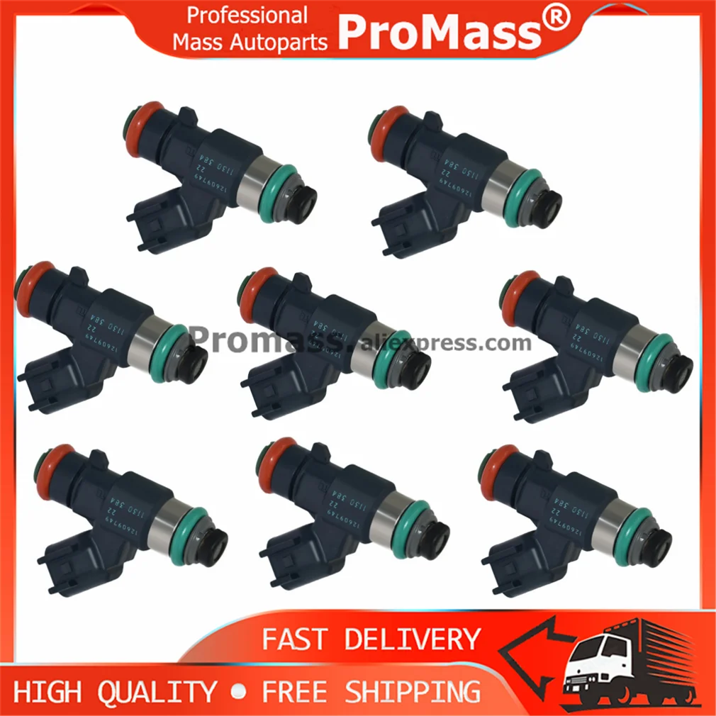 8pcs 12609749 Fuel Injector FJ1038  For CHEVROLET&CADILLAC&G*MC&HUM*MER ESCALADE / SILVERADO 1500 / YUKON / H2 6.2L V8 217-3410