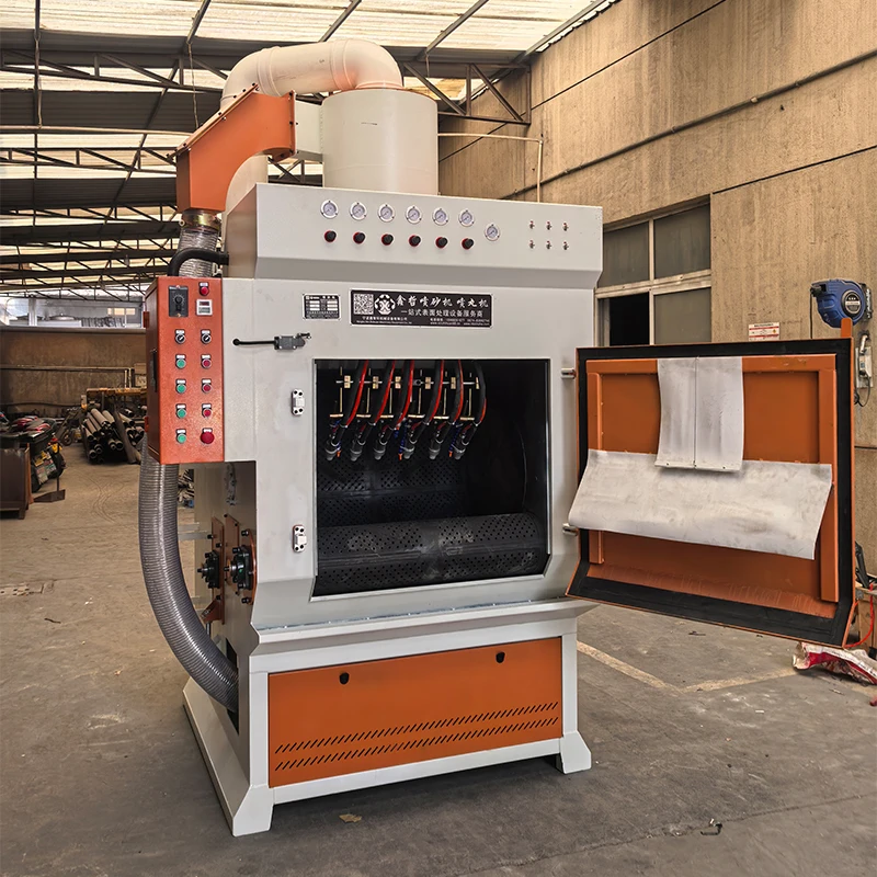 Automatic Sandblasting Machine 6 Guns Crawler Type Sandblasting Cabinet for Surface Treatment