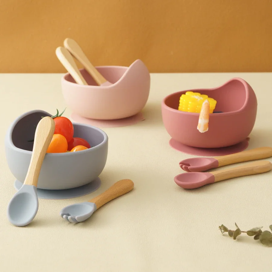 

3Pcs Silicone Baby Feeding Bowl Set for Babies Kids Toddlers Infants Food Grade Soft Safe BPA-Free Silicone Baby Stuff Bowl