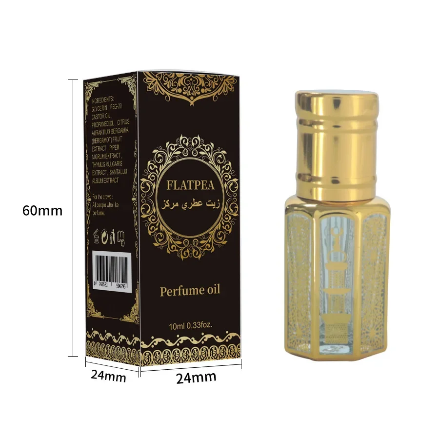 Fragancia ligera árabe de Oriente Medio, fragancia de larga duración, no irritante, embalaje portátil, 10ml