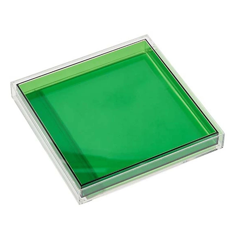 Nordic Modern Home Decor Acrylic Serving Tray Clear Square Vase Tray Jewelry Water Cup Key Storage Decoration