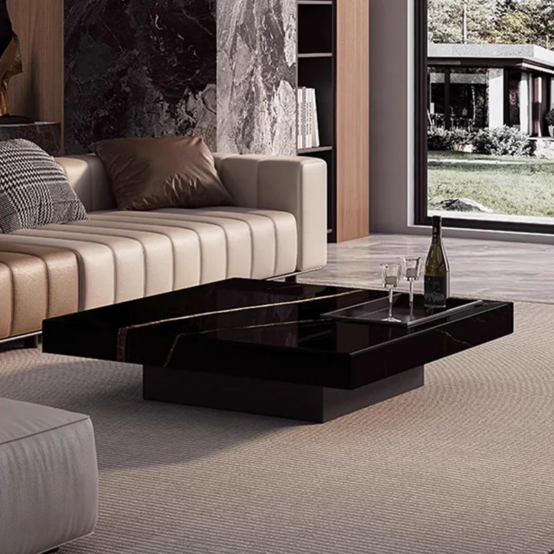 Spot luxury stone coffee table Italian light luxury simple small apartment living room coffee table household high-end large siz