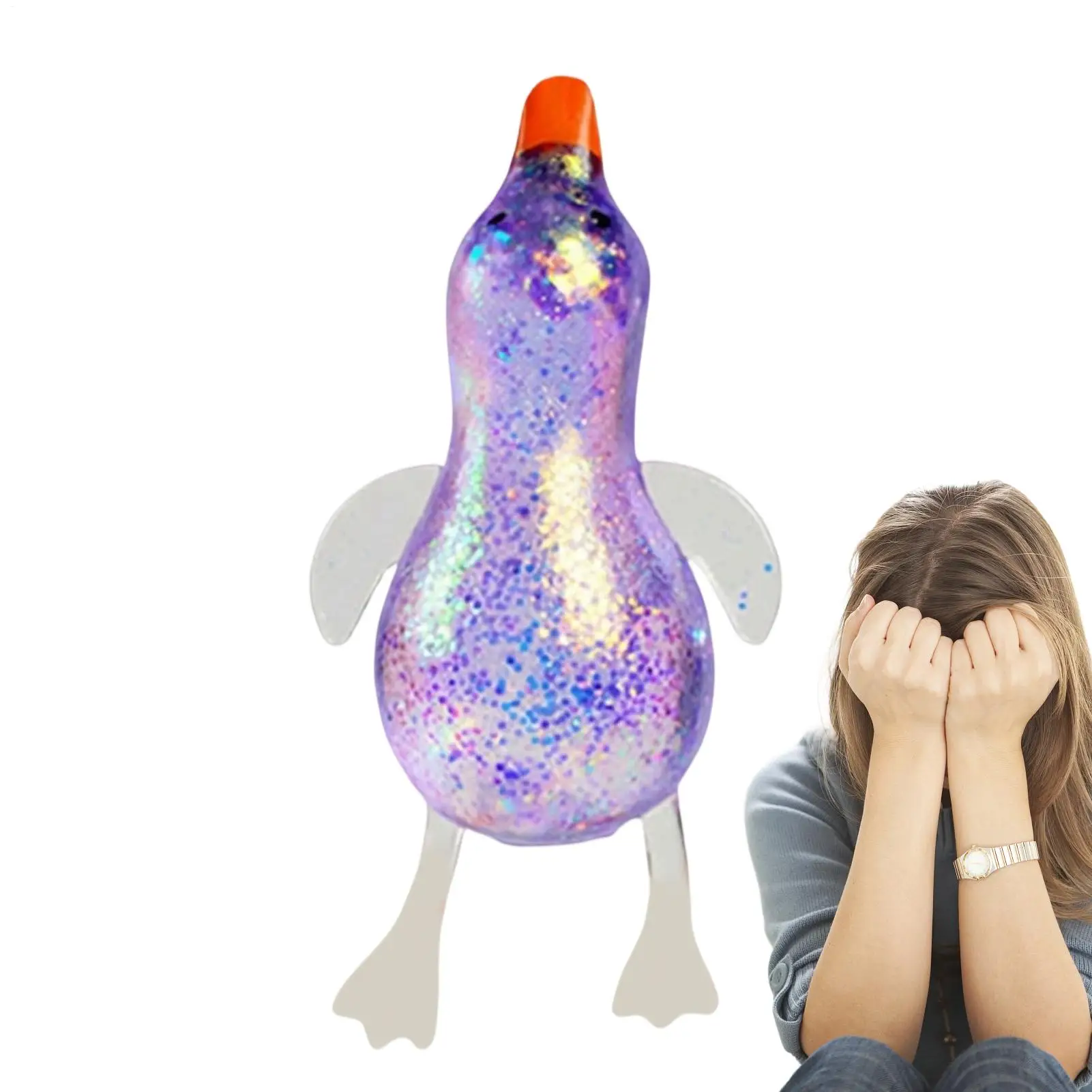 Duck Stress Toy Squeeze Animal Fidget Toy Hand Pinch Relaxation Ball For Teens Adults Animal Shape Work Study Home Office School