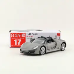 Diecast Metal Toy Model 1:41 Scale Porsche 918 Spyder Car Pull Back Doors Openable Educational Collection Gift Kid Match Box