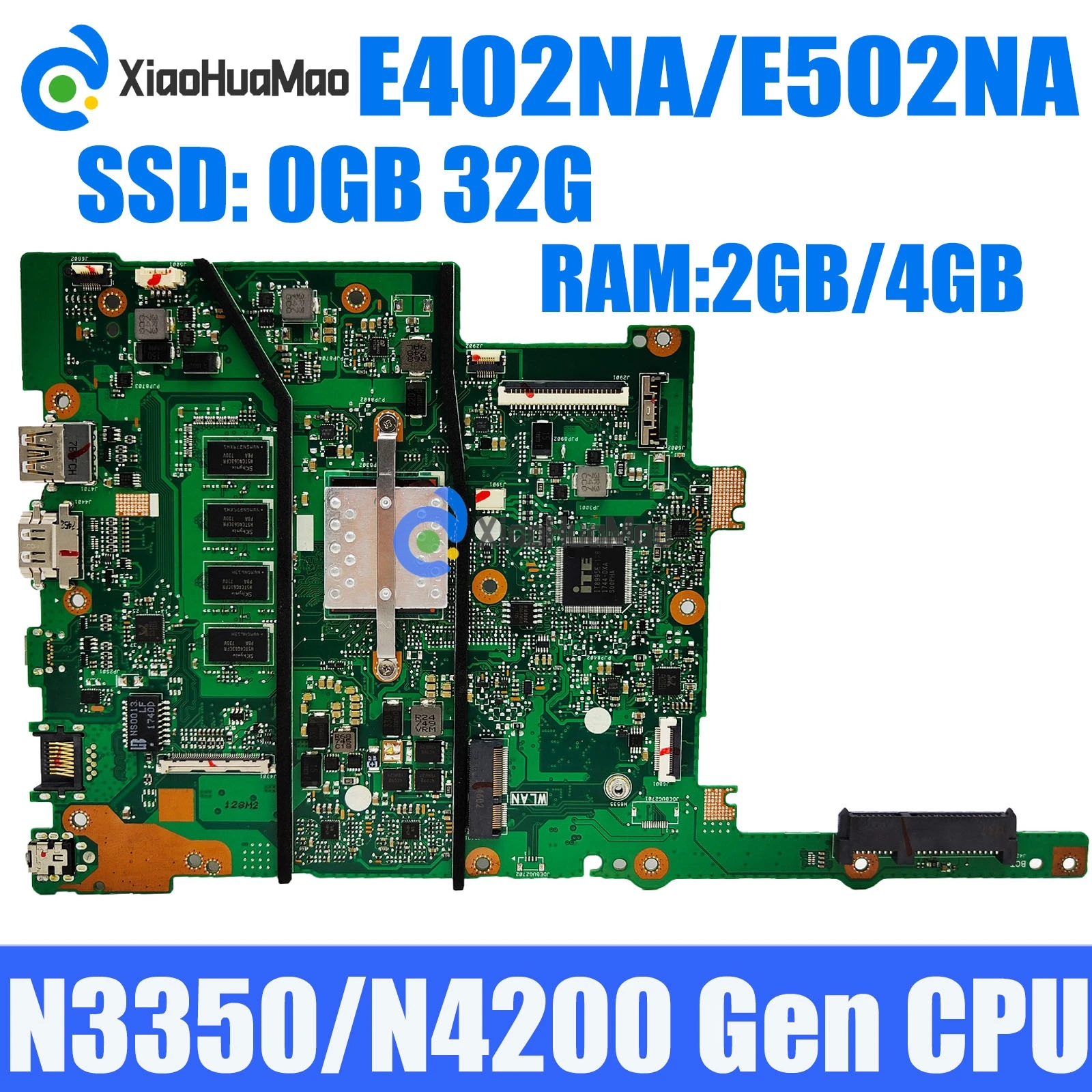 

E402NA E502NA With N3350 CPU 2GB/4GB RAM 0GB/32GB SSD Mainboard For ASUS E402N E402NA E502N E502NA Laptop Motherboard