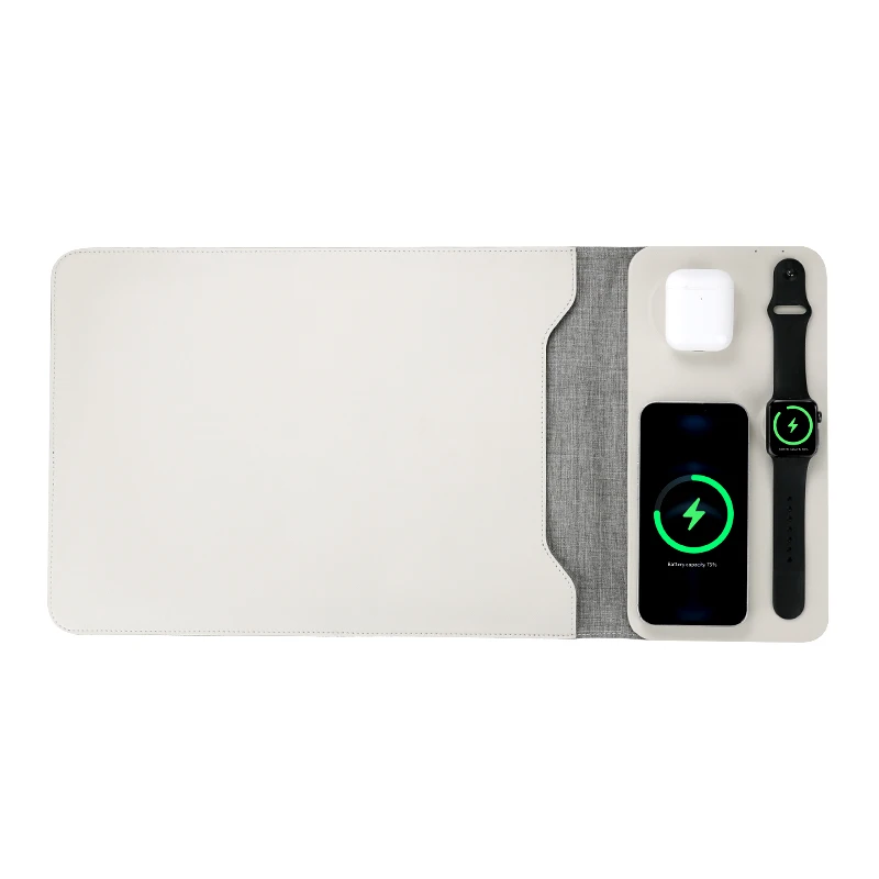 

Laptop Sleeve 3 in 1 Wireless Charger for Iphone (15W), Airpods (5W), Iwatch (2.5W) for Macbook Air Pro 11-14 Inch Laptops
