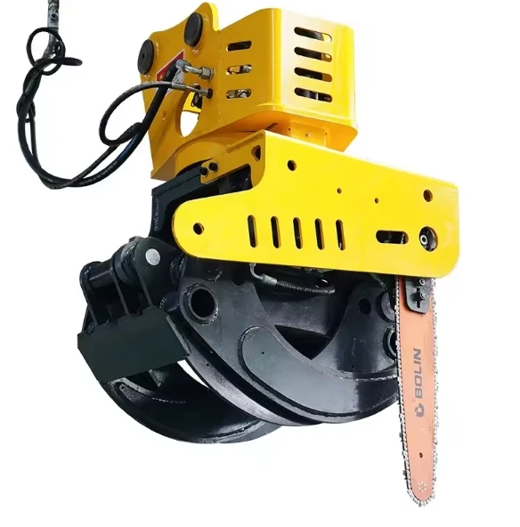 High Quality 360 Degree Hydraulic Rotating Log Grapple Saw Attachment for 5 10 Ton Excavators Heavy Duty Timber Cutter