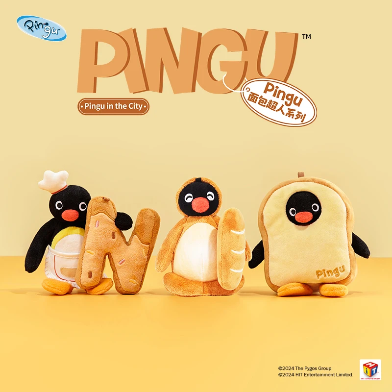 Pingu Pengu pan hombre crema tostada pan tostado lindo bolso colgante juguetes de peluche Diy llavero colección regalos del Festival