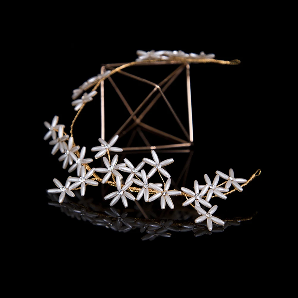 

Bride Decorations Flower Headband Bridal Headdress Wedding Hair Accessories Pearl for