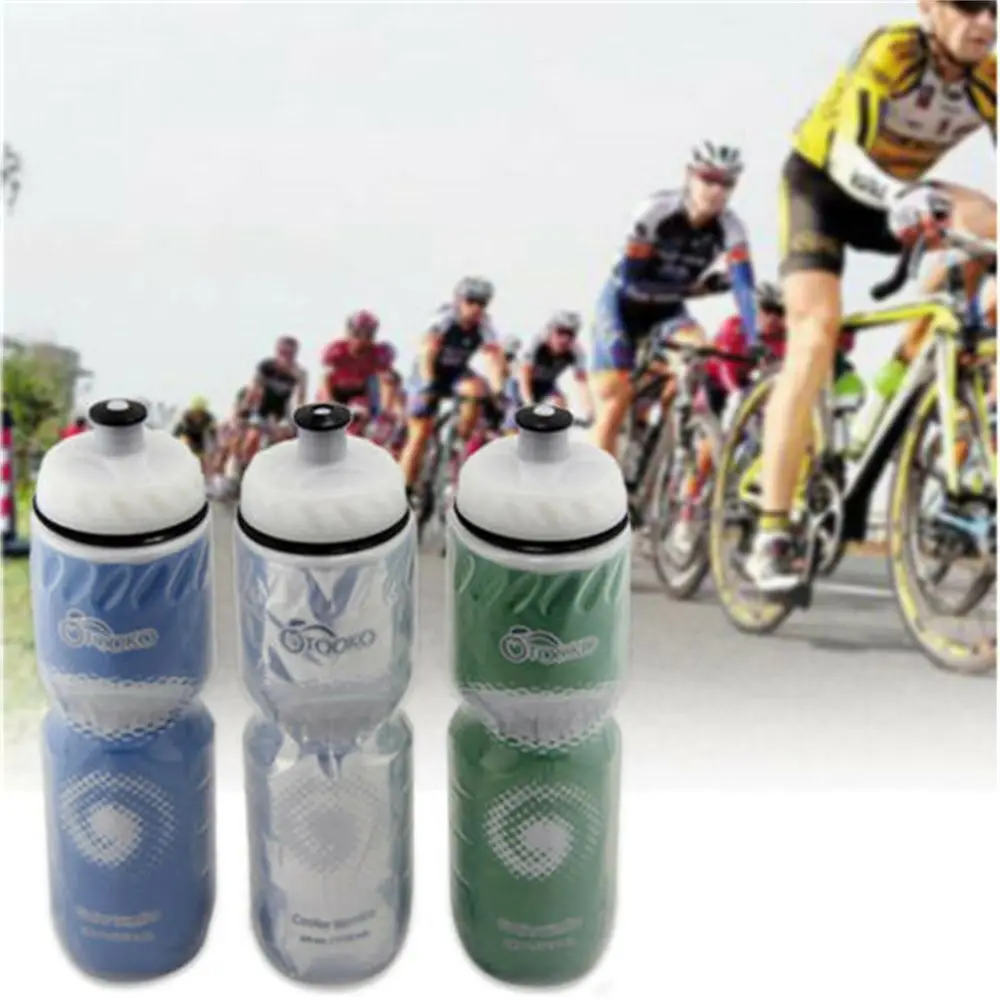 710ML Tragbare Fahrradausrüstung Doppelschichtige Wärmeisolierende Sportflasche Fahrrad-Wasserflasche Sportbecher Trinkflasche
