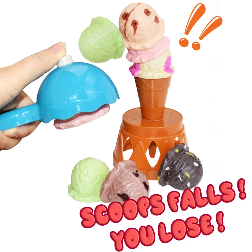 

Ice Cream Balance Game Toy Set for Kids Pretend Play 15Pcs Children Food Kitchen Toy Educational Toys for Baby Children Gift