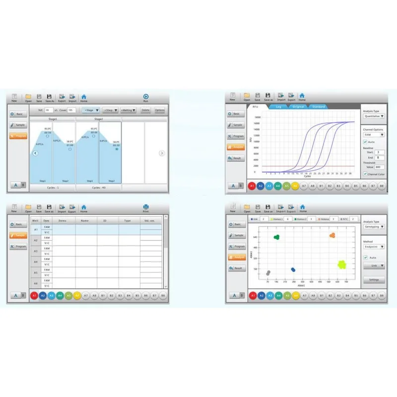 Q1600 Touch Screen 16*0.2ml 4channels Portable Fluorescence Quantitative Real Time PCR Thermal Cycler PCR Testing Test Machine