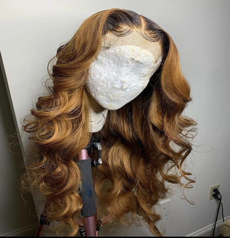 30inch Silk Top Ombre Honey Blonde Body Wave 5x5 Silk Base Jewish Human Hair Wig With Baby Hair HD Lace European Hair Preplucked