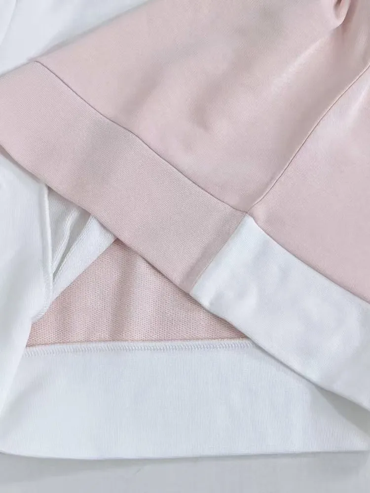 Faionable Color Blo Belted Hoodie ort Women's Long Sve Loose Fit Slimming Top Korean Sle Autumn Commute Wind