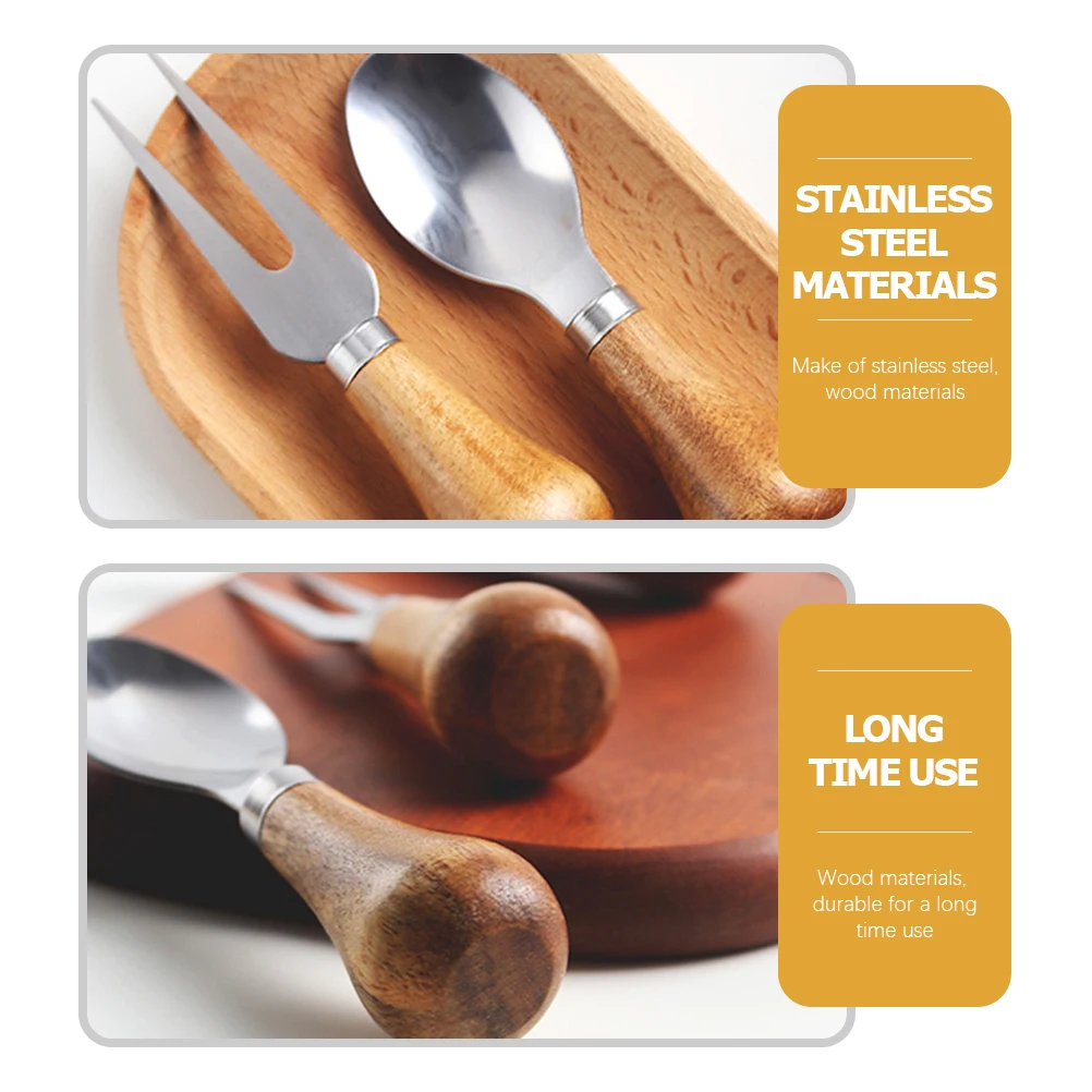 

1 Set Stainless Steel Spreader Kit With Wood Handle Multi-Function Kitchen Cheese Cutter Tools For Party Home Kitchen Supplies