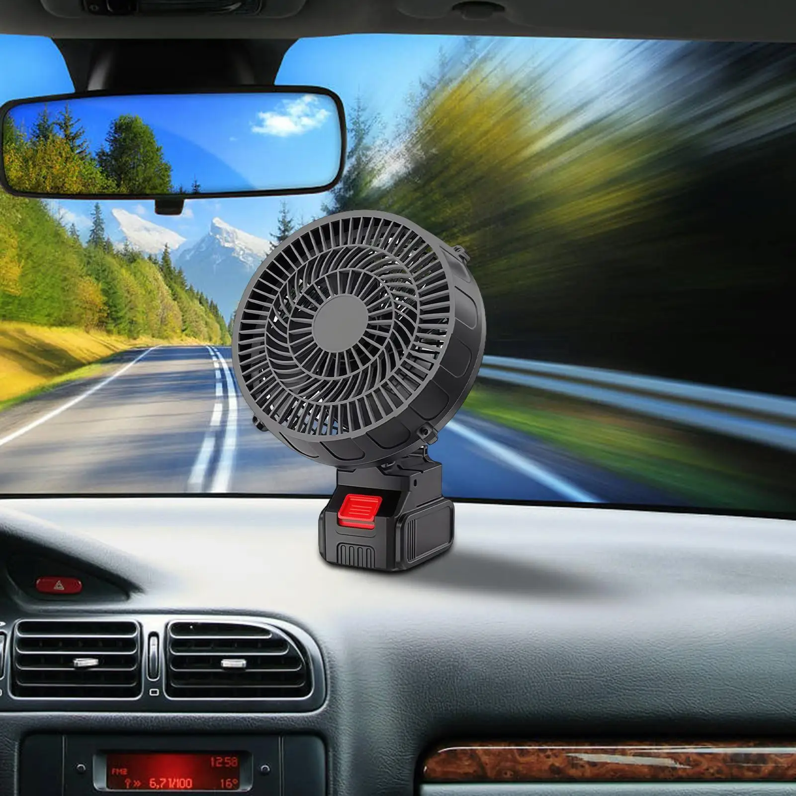 

new Car Fan for Home and Car Use, Outdoor Camping, Lithium Battery, Portable Fan, Ranch Interface Desktop Wireless Fan